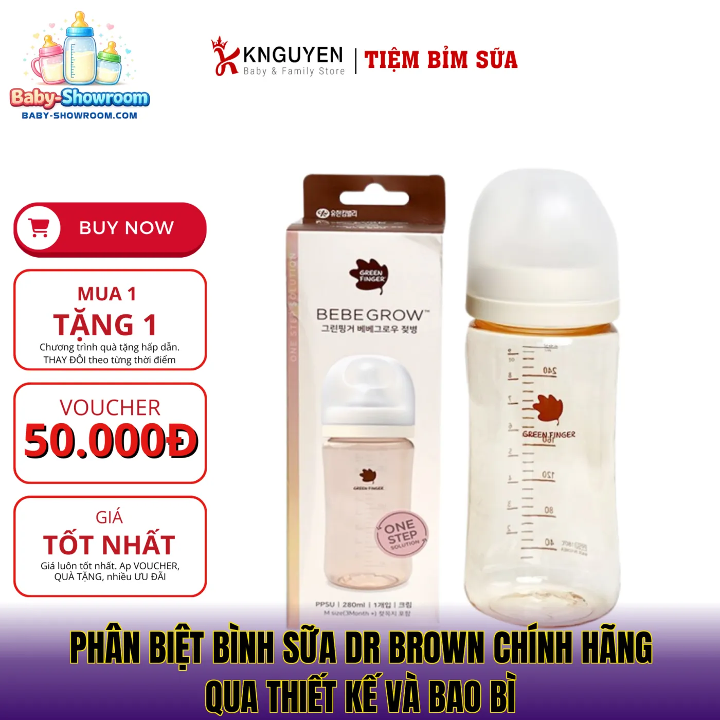 Phân biệt bình sữa Dr Brown chính hãng qua thiết kế và bao bì