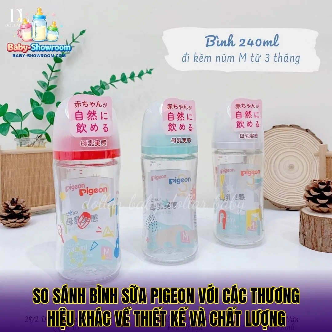 So sánh bình sữa Pigeon với các thương hiệu khác về thiết kế và chất lượng