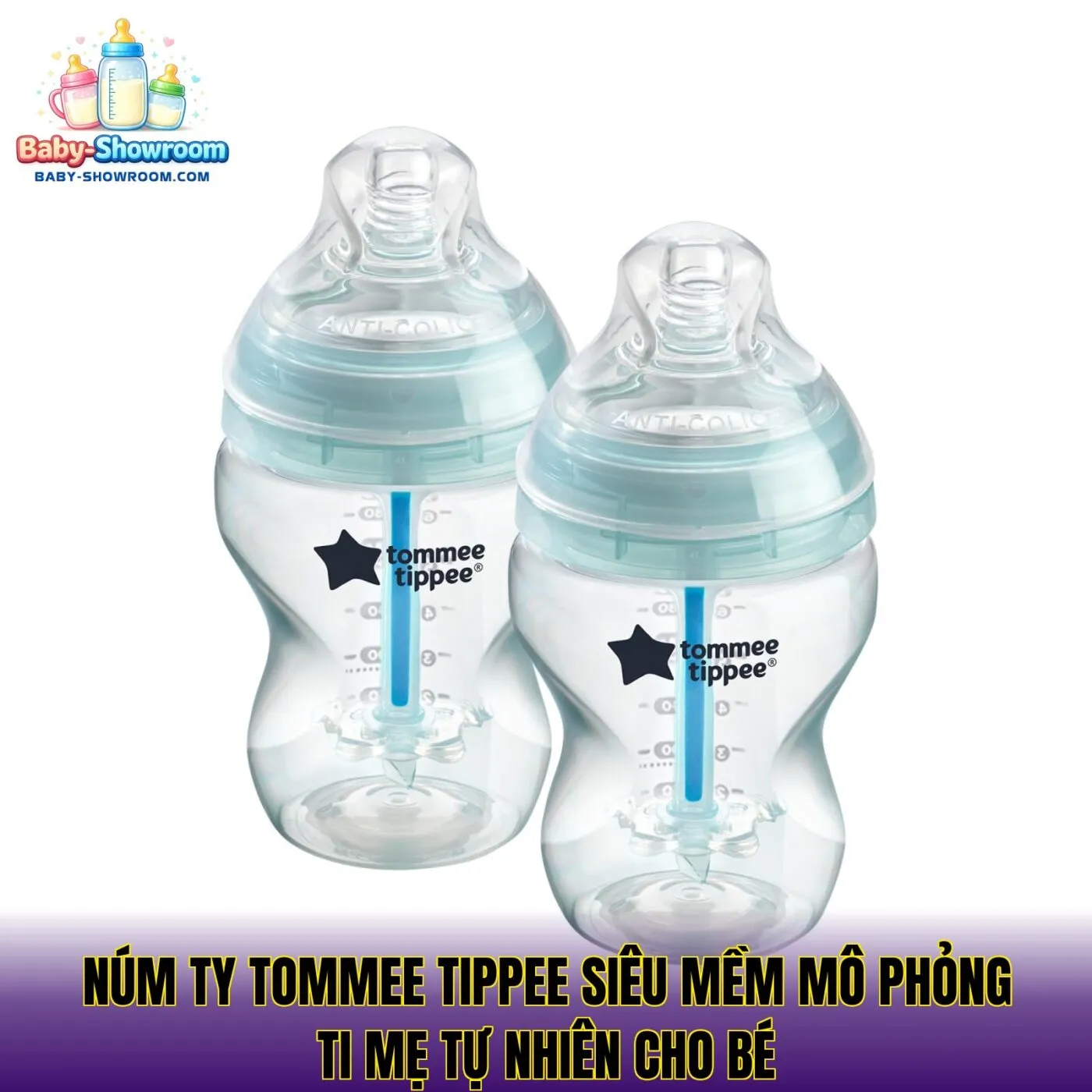 Núm ty Tommee Tippee siêu mềm mô phỏng ti mẹ tự nhiên cho bé