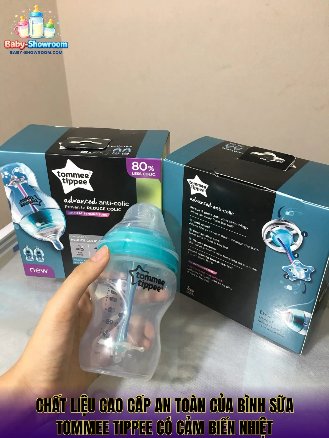 Chất liệu cao cấp an toàn của bình sữa Tommee Tippee có cảm biến nhiệt