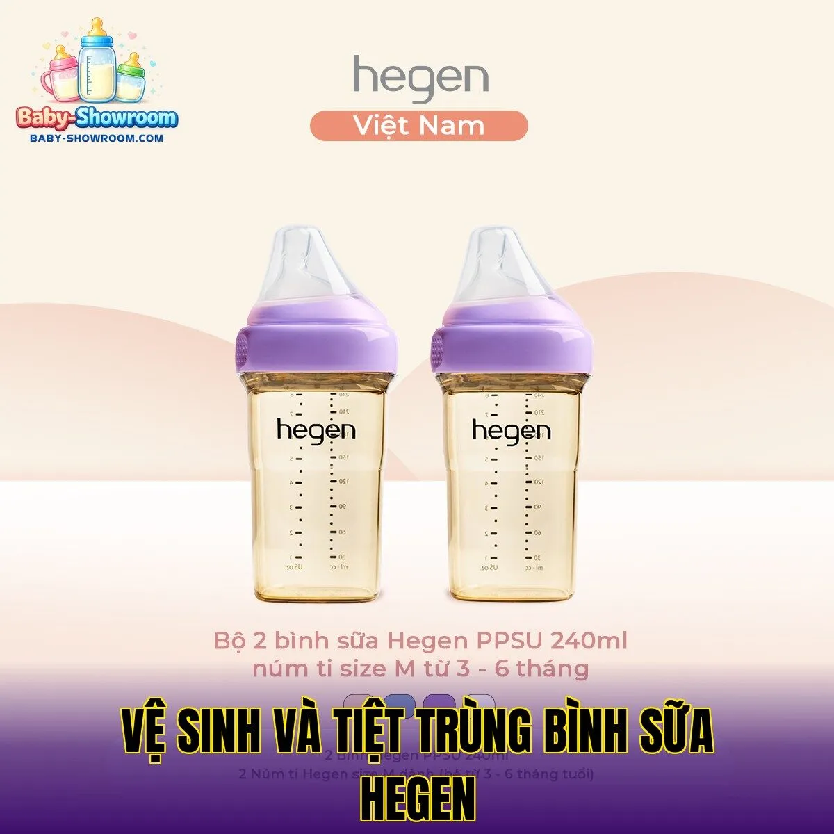 vệ sinh và tiệt trùng bình sữa hegen