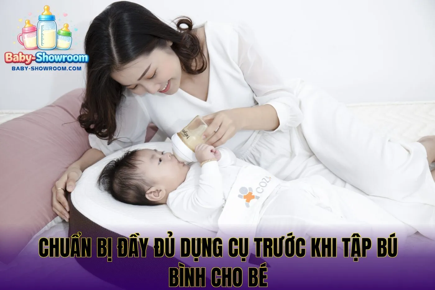 Chuẩn bị đầy đủ dụng cụ trước khi tập bú bình cho bé
