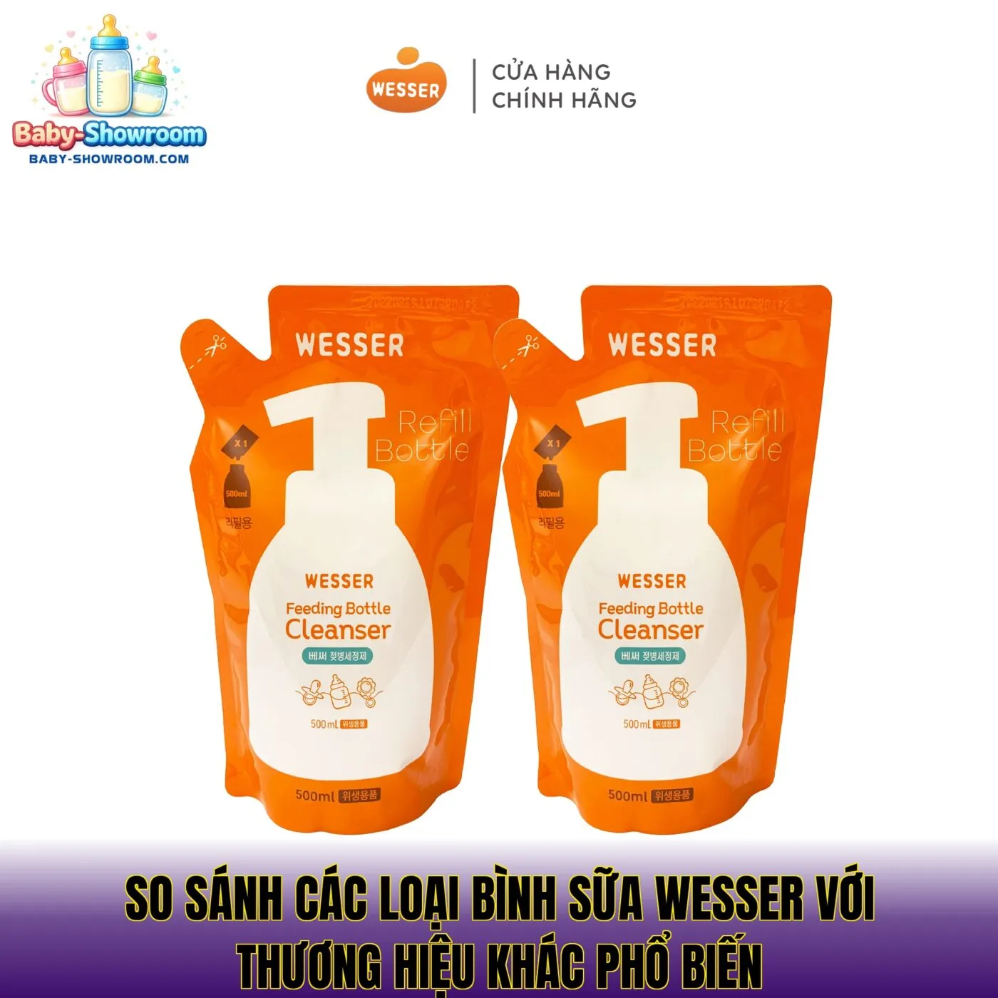 So sánh các loại bình sữa Wesser với thương hiệu khác phổ biến