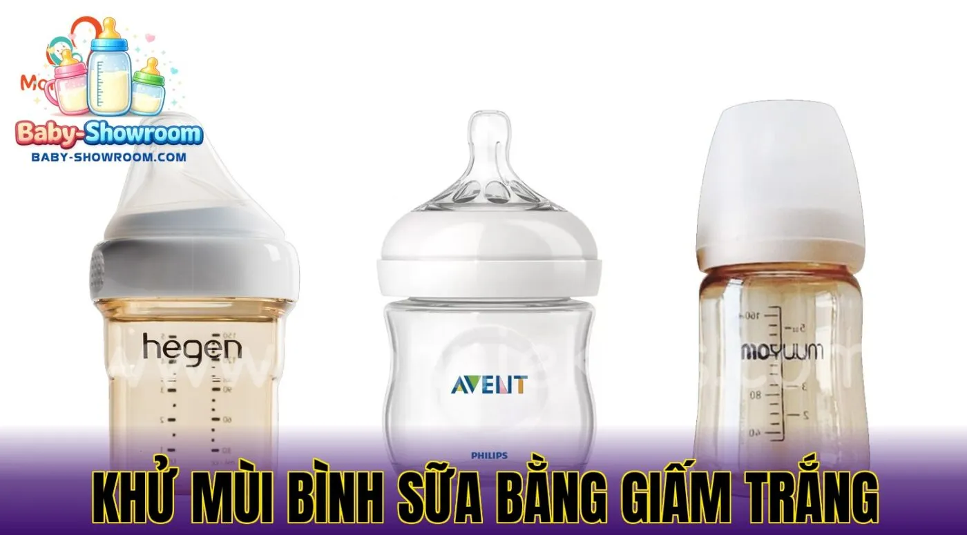 Khử mùi bình sữa bằng giấm trắng