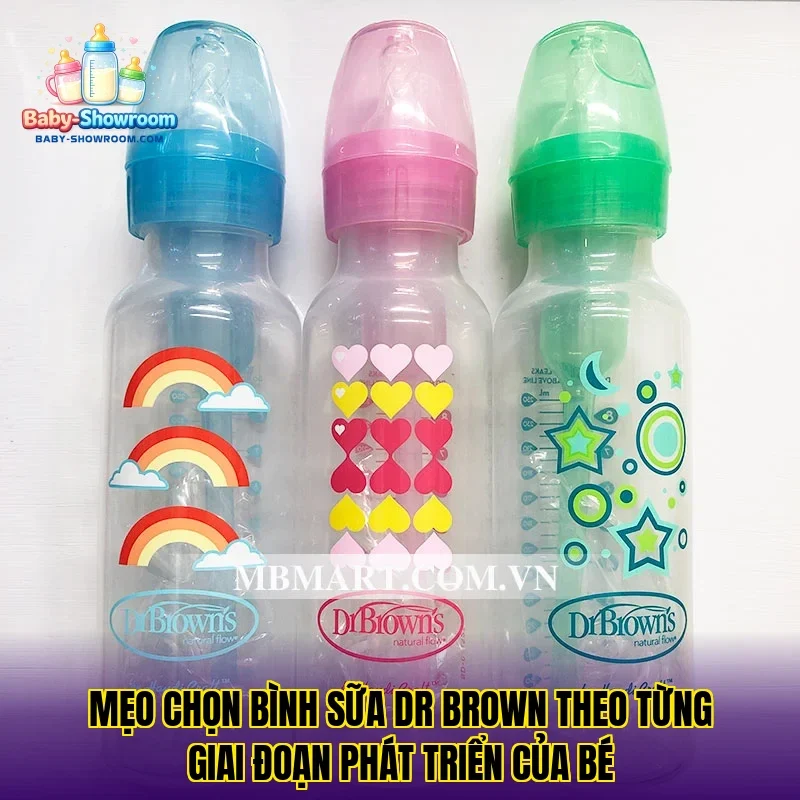 Mẹo chọn bình sữa Dr Brown theo từng giai đoạn phát triển của bé