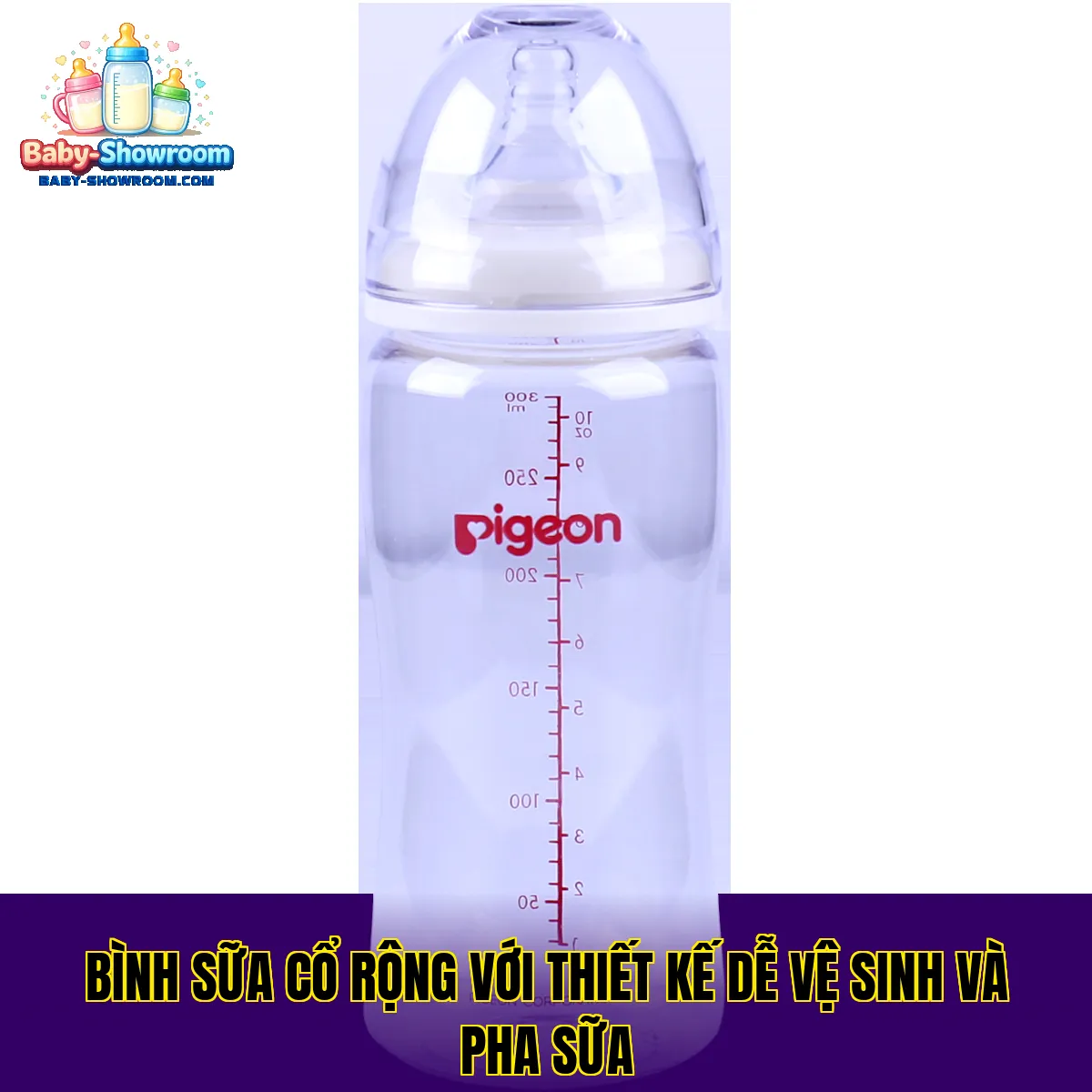 Bình sữa cổ rộng với thiết kế dễ vệ sinh và pha sữa