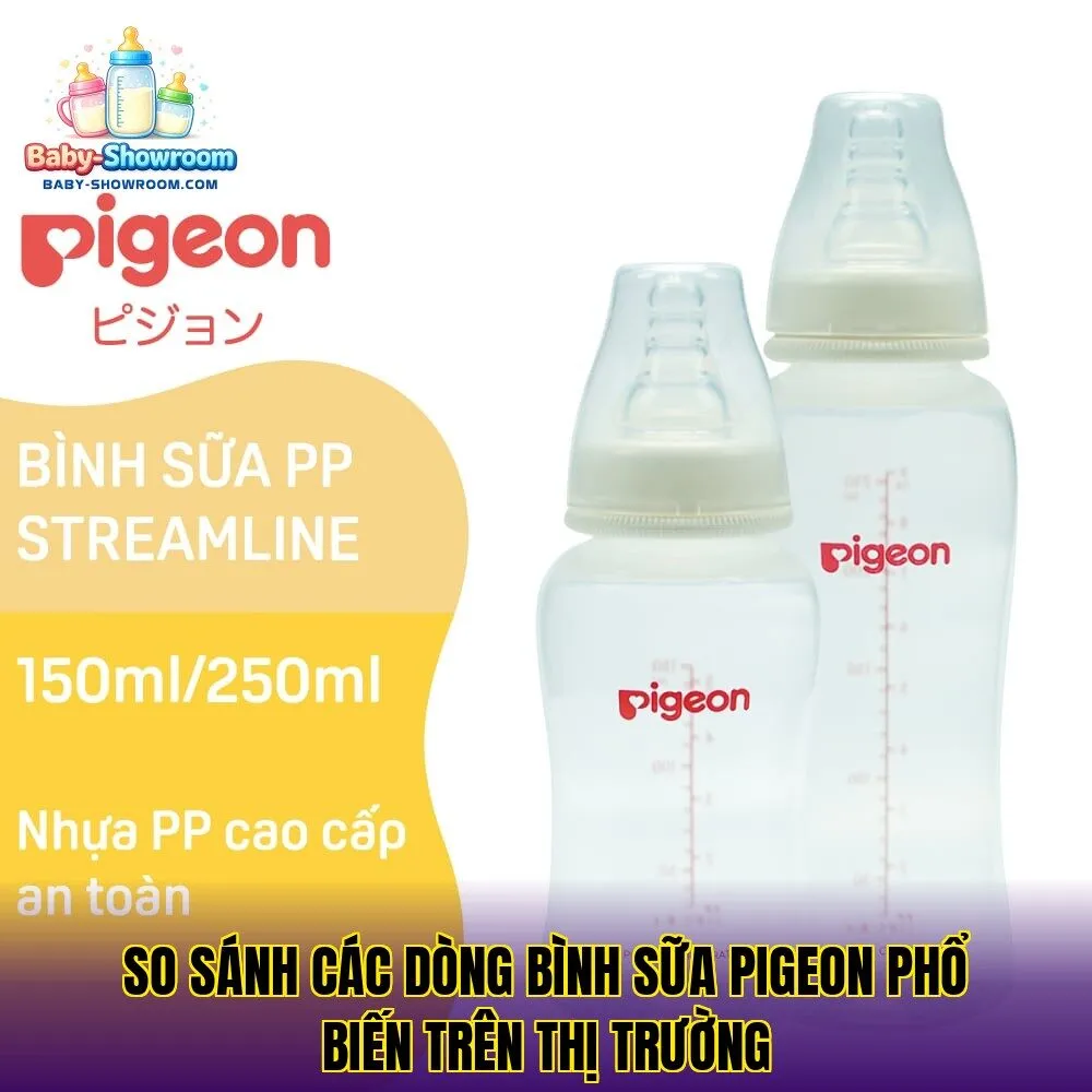 So sánh các dòng bình sữa Pigeon phổ biến trên thị trường