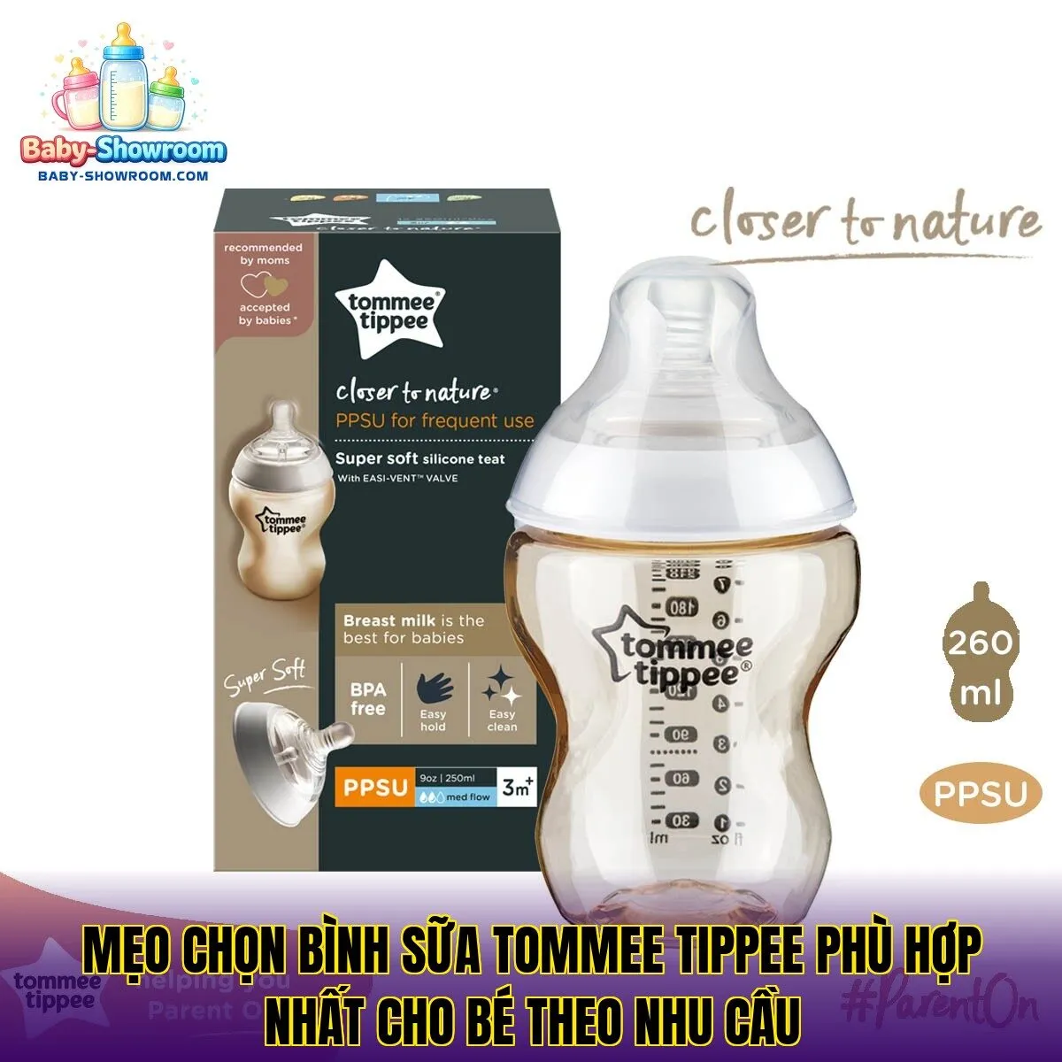 Mẹo chọn bình sữa Tommee Tippee phù hợp nhất cho bé theo nhu cầu