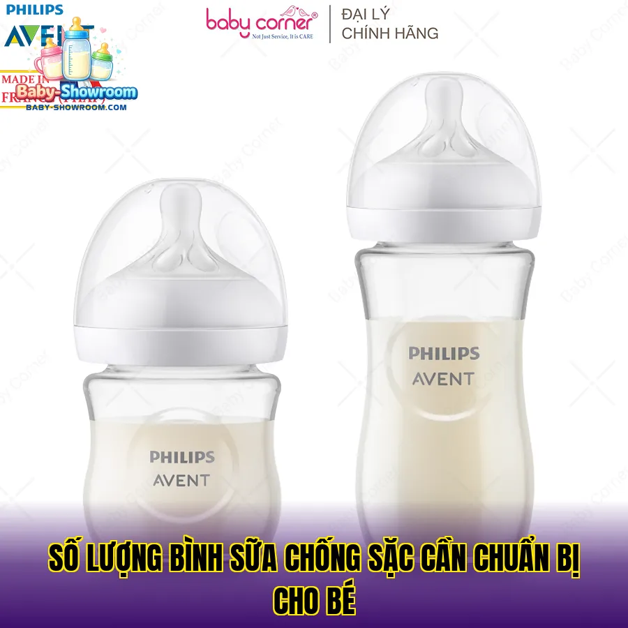 Số lượng bình sữa chống sặc cần chuẩn bị cho bé