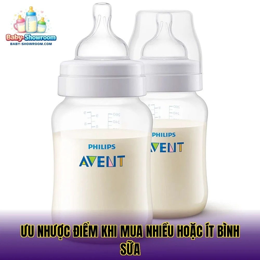 Ưu nhược điểm khi mua nhiều hoặc ít bình sữa