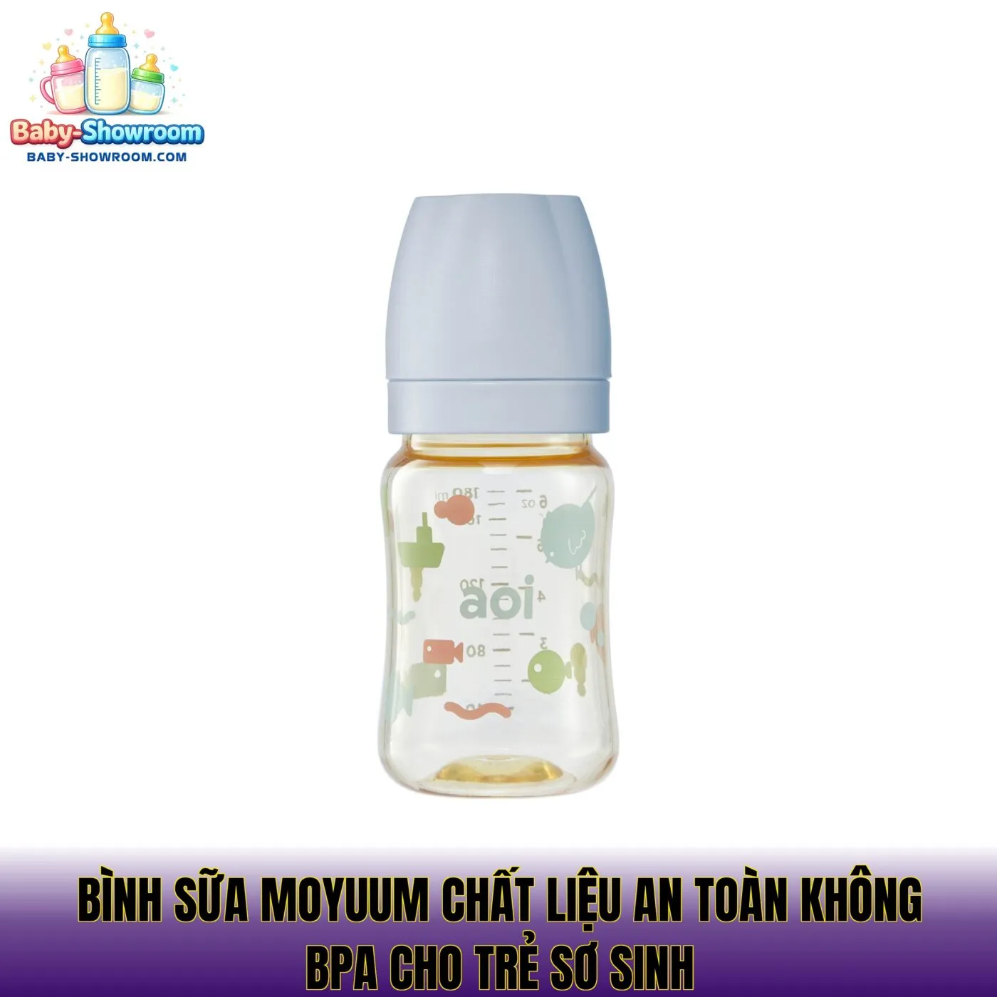 Bình sữa Moyuum chất liệu an toàn không BPA cho trẻ sơ sinh