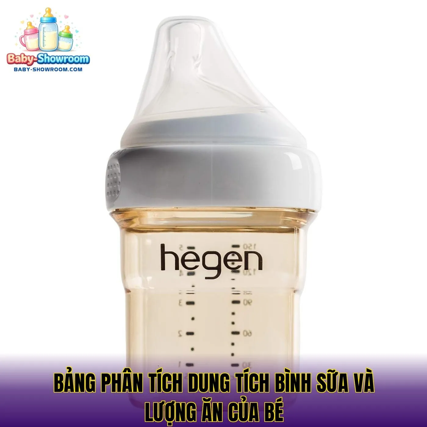 Bảng phân tích dung tích bình sữa và lượng ăn của bé