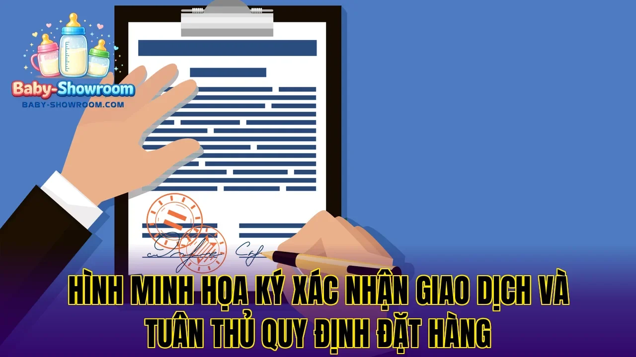 Hình minh họa ký xác nhận giao dịch và tuân thủ quy định đặt hàng