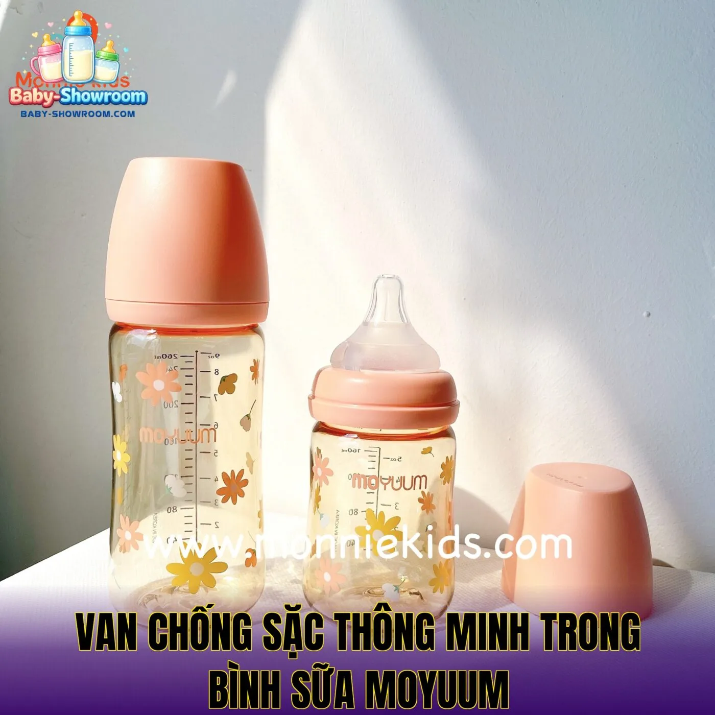 Van chống sặc thông minh trong bình sữa Moyuum