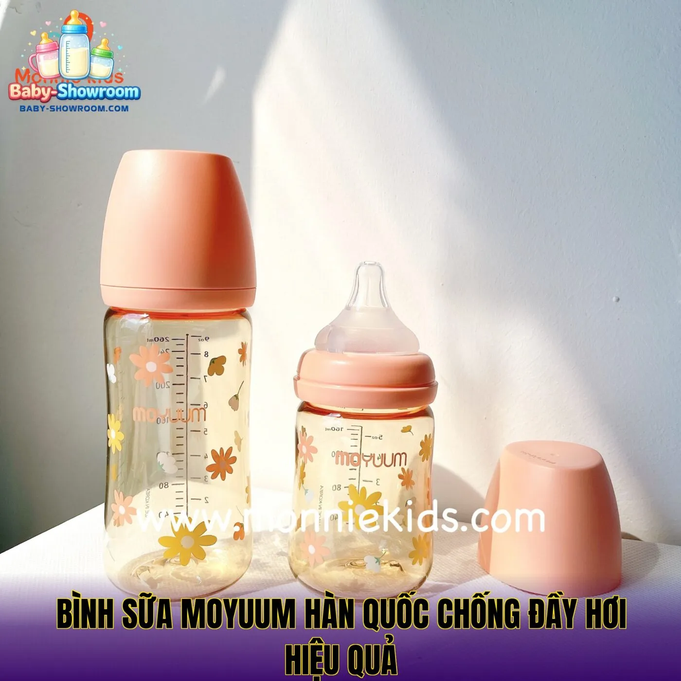 Bình sữa Moyuum Hàn Quốc chống đầy hơi hiệu quả