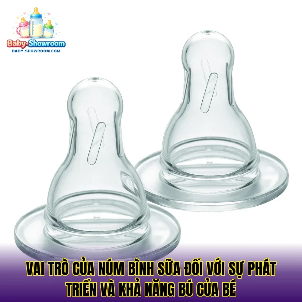 Vai trò của núm bình sữa đối với sự phát triển và khả năng bú của bé