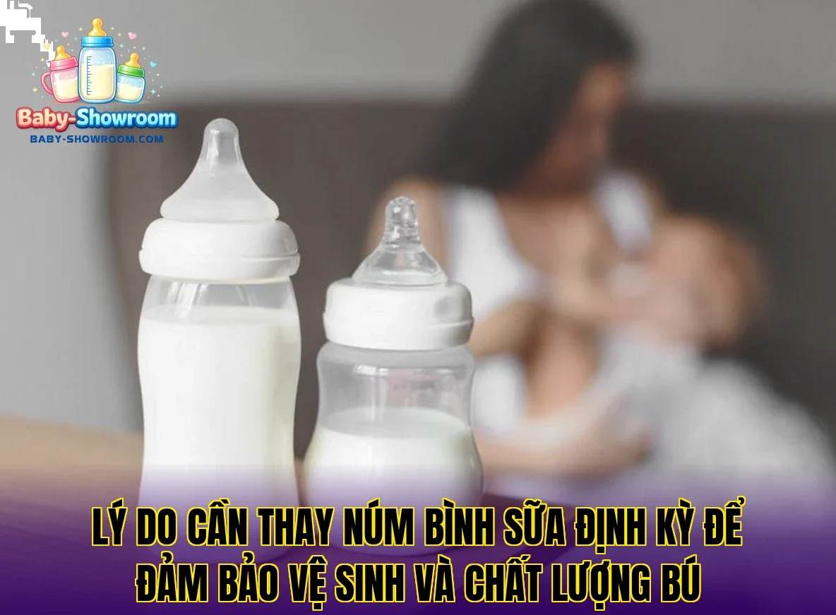 Lý do cần thay núm bình sữa định kỳ để đảm bảo vệ sinh và chất lượng bú