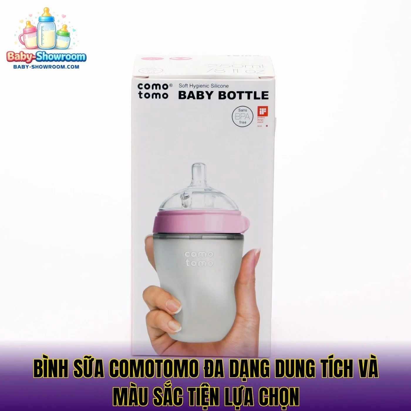 Bình sữa Comotomo đa dạng dung tích và màu sắc tiện lựa chọn