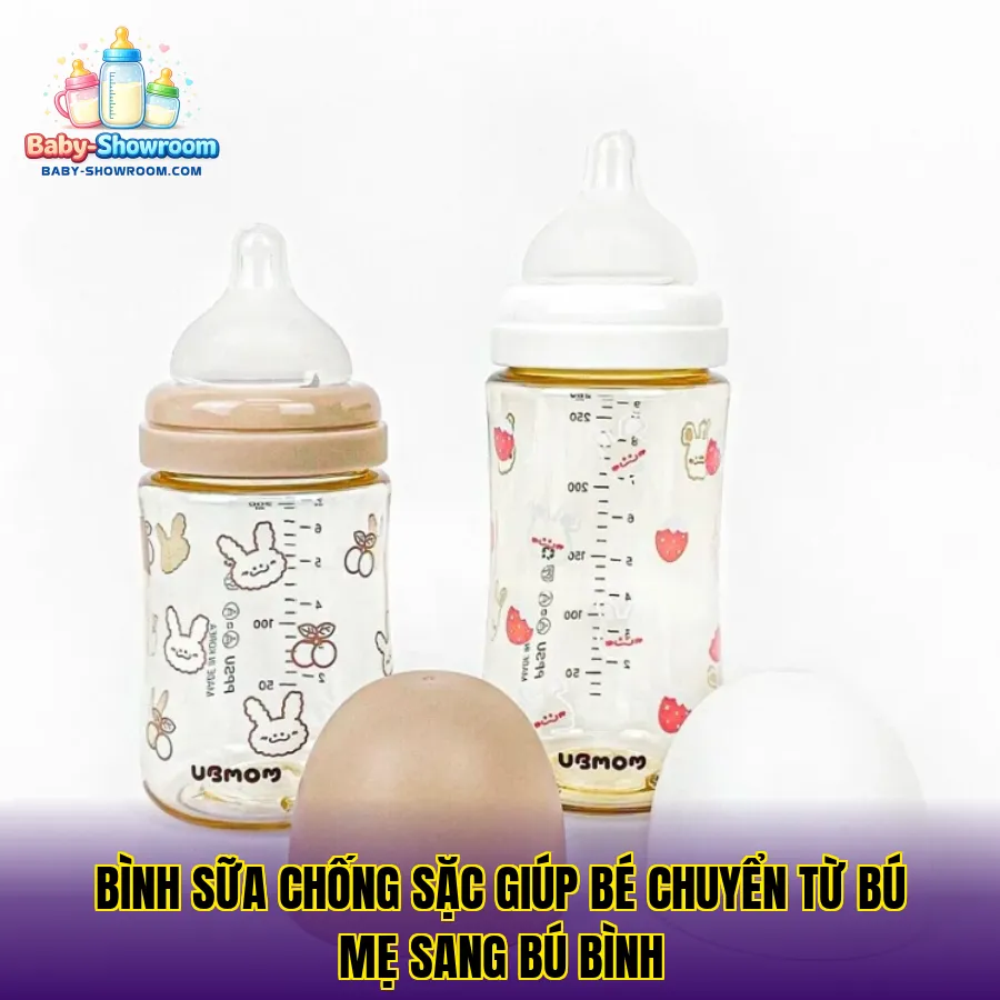 Bình sữa chống sặc giúp bé chuyển từ bú mẹ sang bú bình