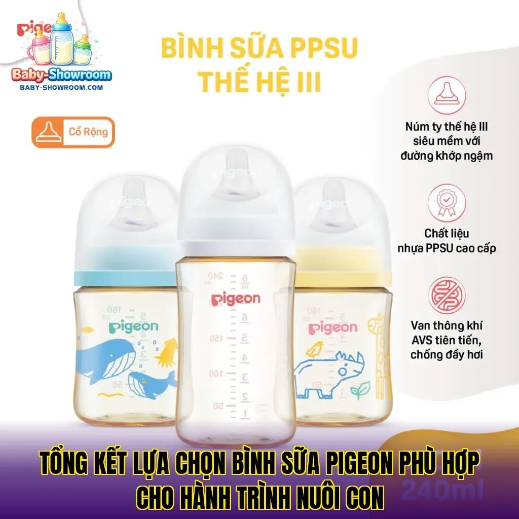 Tổng kết lựa chọn bình sữa Pigeon phù hợp cho hành trình nuôi con