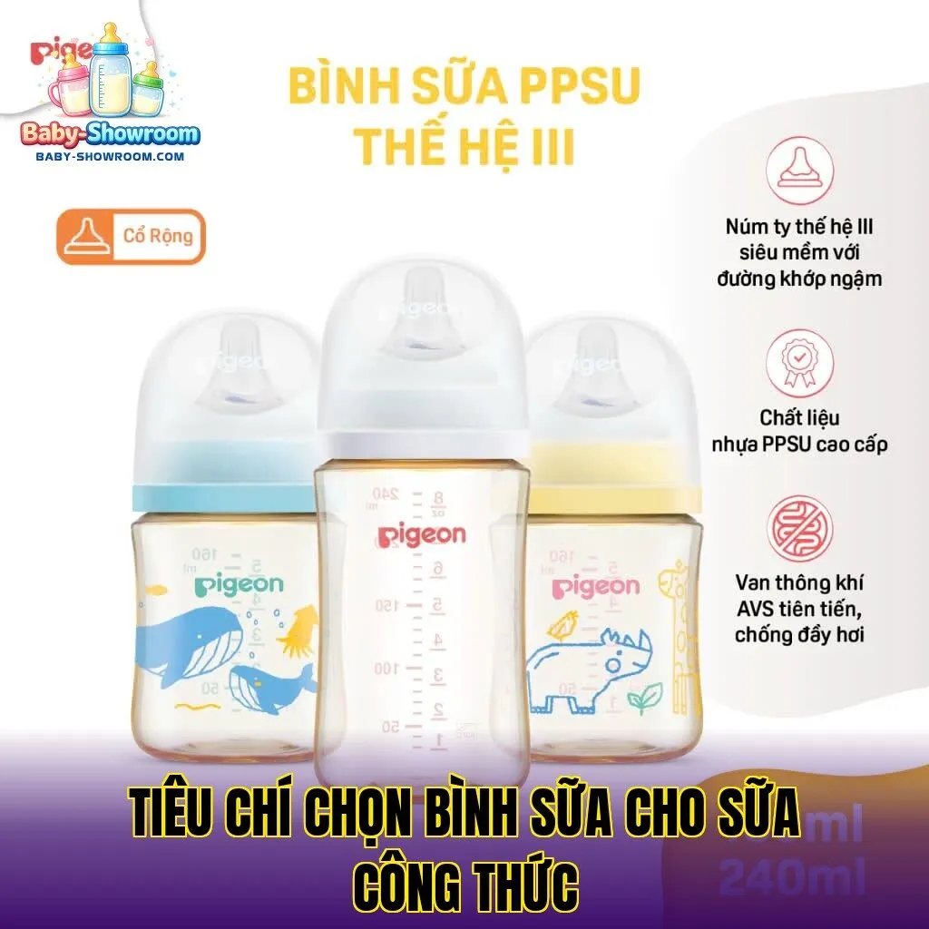 Tiêu chí chọn bình sữa cho sữa công thức